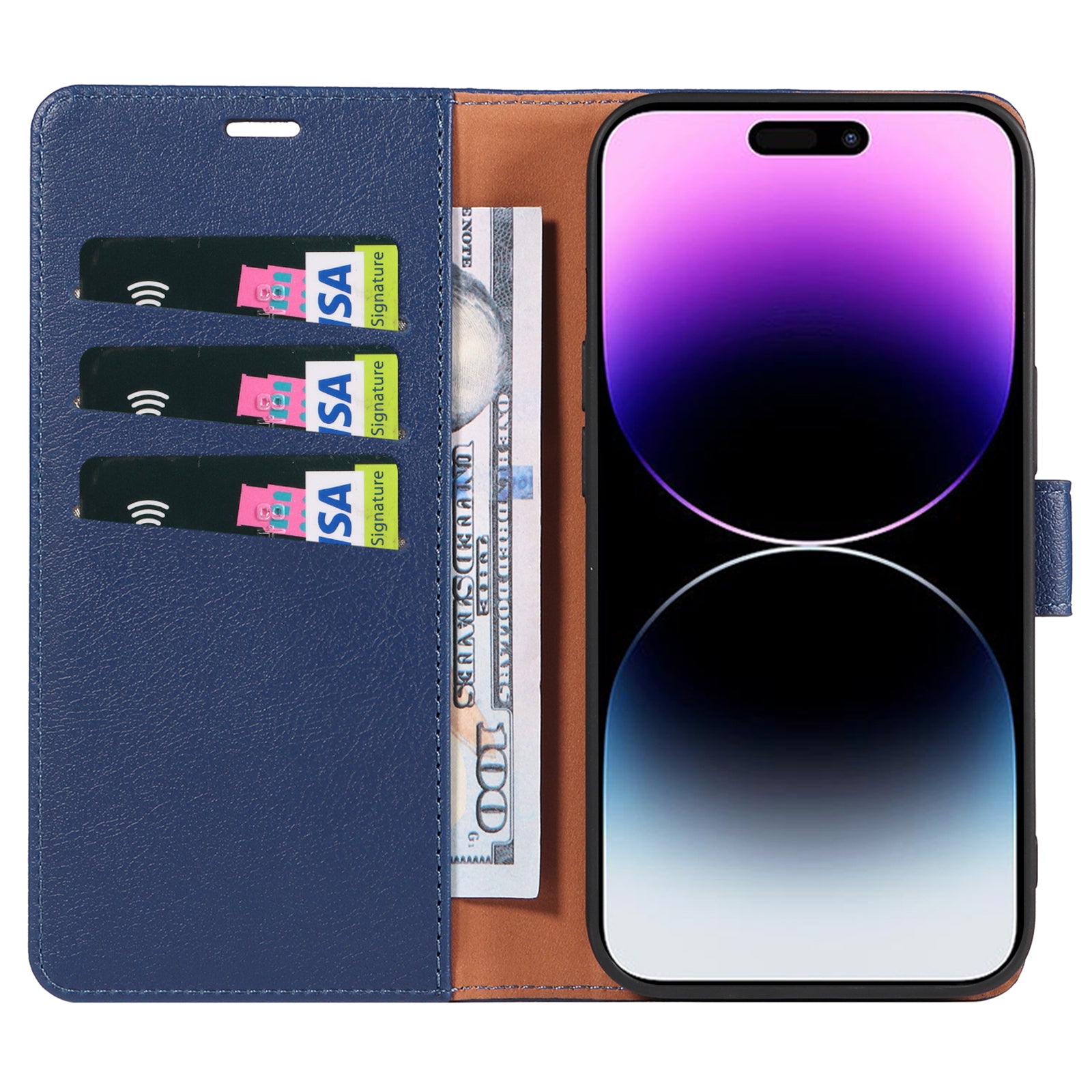 PU-læderetui til iPhone 14 Pro Max RFID-blokeringsstativ Tegnebog Drop-resistent magnetisk lukning telefoncover PU-læderetui til iPhone 14 Pro Max RFID-blokeringsstativ Tegnebog Drop-resistent magnetisk lukning telefoncover